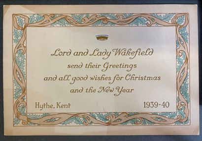 4 cartes de vœux de Lord and Lady Wakefield...