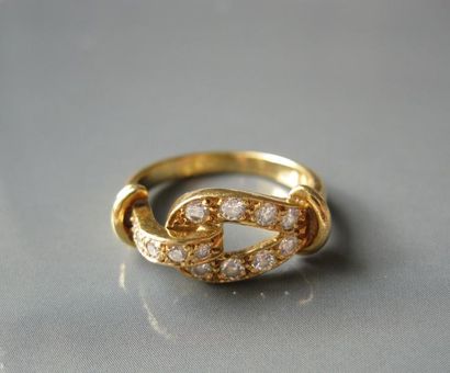 Bague boucle en or jaune 18K, partiellement...
