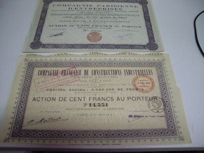 44 BILLETS DE BANQUE & ACTIONS : Billets...