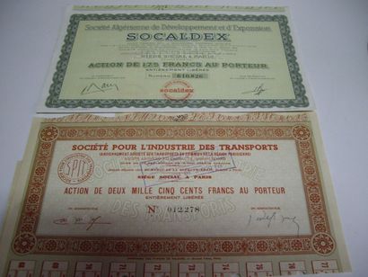 44 BILLETS DE BANQUE & ACTIONS : Billets...