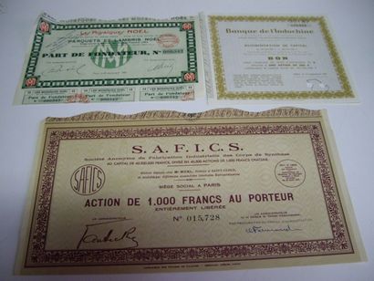 44 BILLETS DE BANQUE & ACTIONS : Billets...
