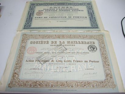 44 BILLETS DE BANQUE & ACTIONS : Billets...