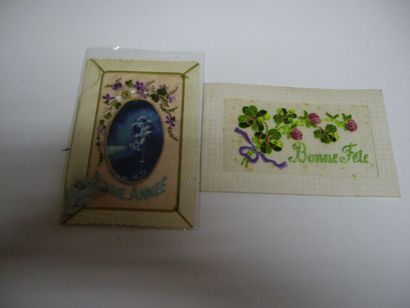 33 CARTES POSTALES FANTAISIES : 2cp-Brodées...
