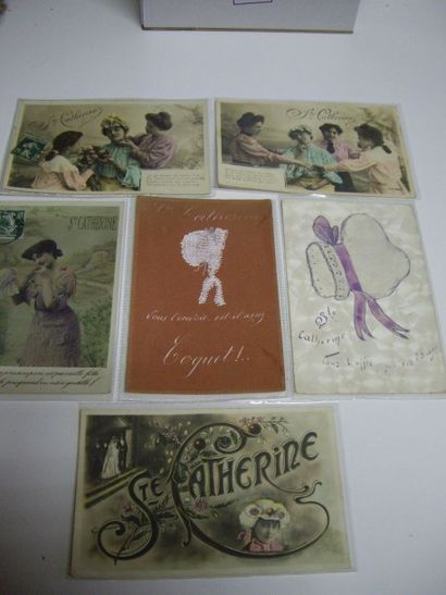 33 CARTES POSTALES FANTAISIES : 2cp-Brodées...