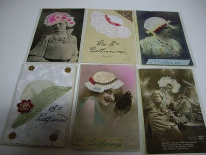 33 CARTES POSTALES FANTAISIES : 2cp-Brodées...