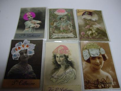 33 CARTES POSTALES FANTAISIES : 2cp-Brodées...