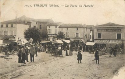 63 CARTES POSTALES RHONE : Villes (majorité),...