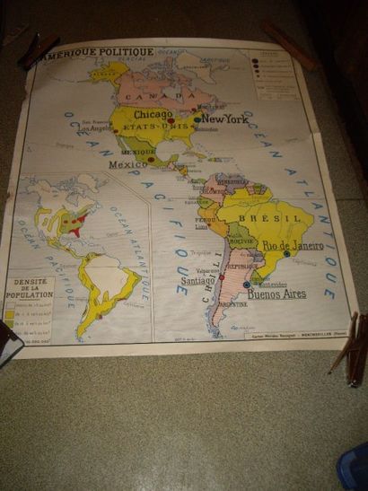5 CARTES GEOGRAPHIQUES & INSTRUCTIVES : d'Ecole....