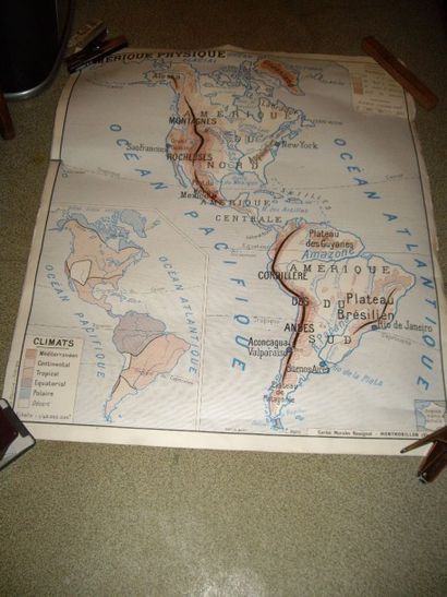 5 CARTES GEOGRAPHIQUES & INSTRUCTIVES : d'Ecole....