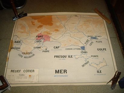 5 CARTES GEOGRAPHIQUES & INSTRUCTIVES : d'Ecole....