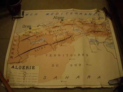 5 CARTES GEOGRAPHIQUES & INSTRUCTIVES : d'Ecole....
