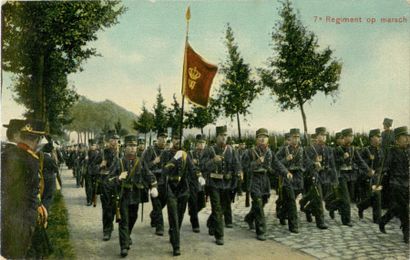 52 CARTES POSTALES MILITARIA : Belgique-35cp,...