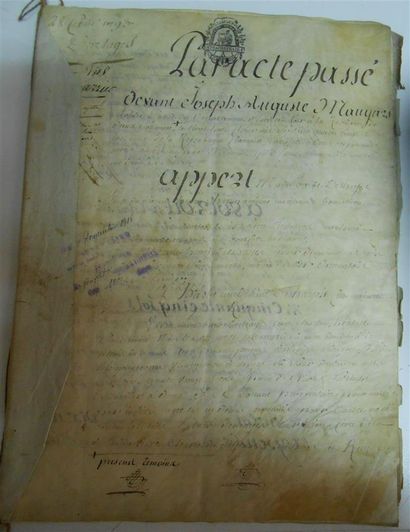 Lot de documents 18ème et 19ème. Dont Actes...