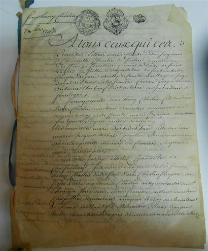 Lot de documents 18ème et 19ème. Dont Actes...