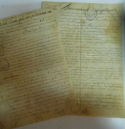 Lot de documents 18ème et 19ème. Dont Actes...