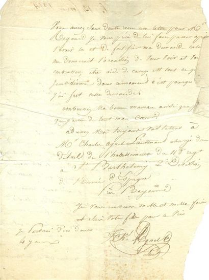Lieutenant Agnel. 5 L.A.S. +1 lettre. 1809-1813....