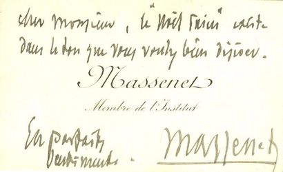 Massenet. L.A.S. + carte de visite annot...