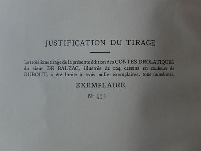 BALZAC. Les Contes Drôlatiques. Paris, Gilbert...