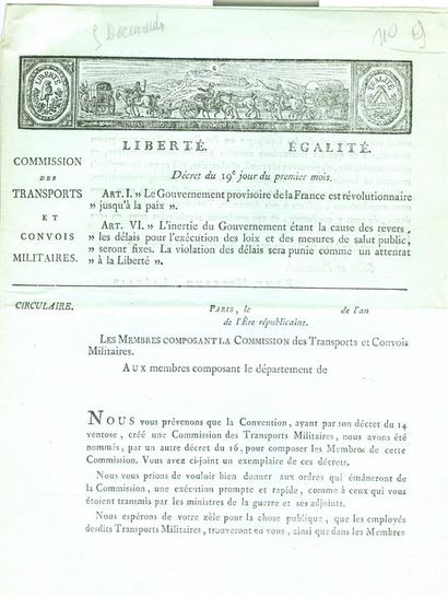 [Transports]. 5 documents (lettres circu...