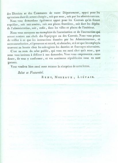 [Transports]. 5 documents (lettres circu...