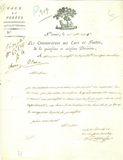 [Eaux & Forêts]. 2 lettres.
