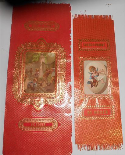 12 EMBALLAGES : Sucre de Pomme - Rouen. Deux...
