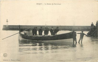 4 CARTES POSTALES BATEAU DE SAUVETAGE : Sélection...