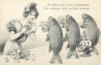 460 CARTES POSTALES FANTAISIES : Environs...