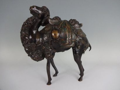 CHINE
CHAMEAU en bronze et émaux cloisonnés....