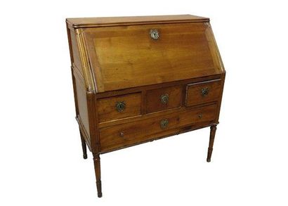 BUREAU DE PENTE-COMMODE en bois fruitier....