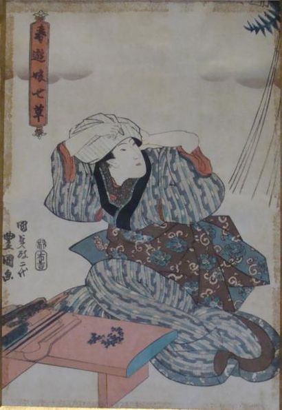 ESTAMPE JAPONAISE représentant une femme...