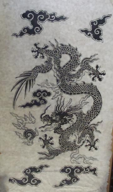 ESTAMPE représentant un dragon à cinq griffes....