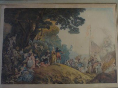 Antoine WATTEAU (1684-1721) d'après
Le pèlerinage...
