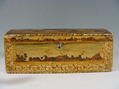 COFFRET à décor en arte povera représentant...
