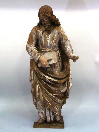 CHRIST en tilleul sculpté, traces de polychromie...