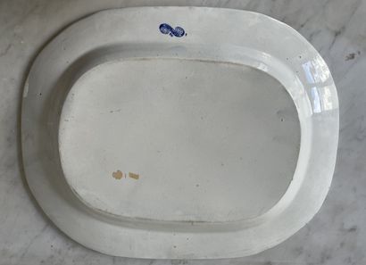 Plat rectangulaire en faïence anglaise, Staffordshire,...