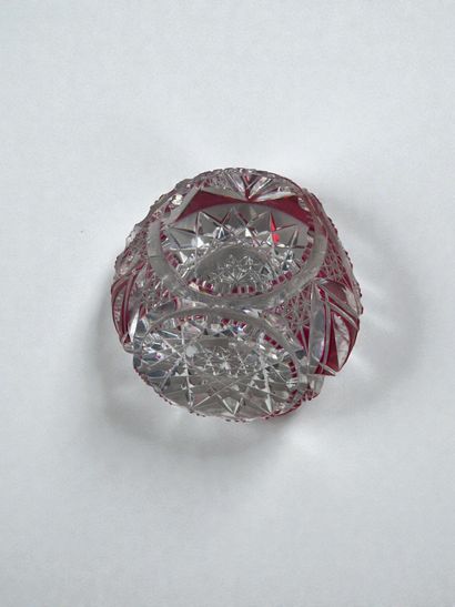 Val Saint-Lambert-style crystal overlay paperweight...