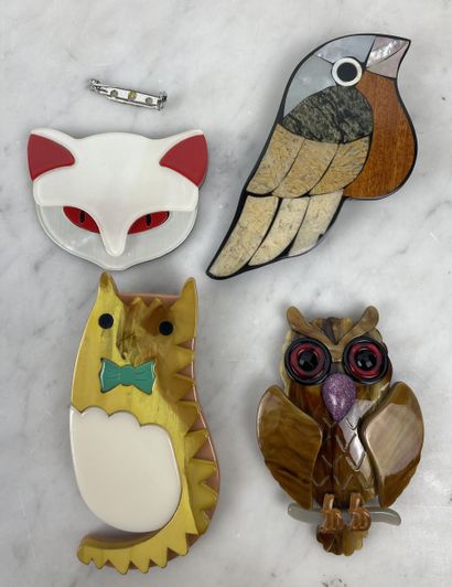 Set of 4 brooches in the Léa Stein style
Lot...