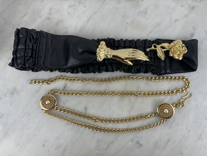 Fancy belt set - Gold-plated hand belt and...