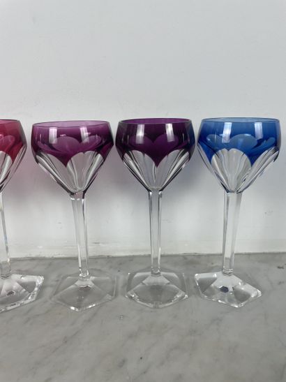 Set of 6 crystal glasses In the Val Saint-Lambert...