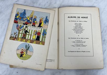 Hergé Lot de deux bandes dessinées anciennes
Ensemble...