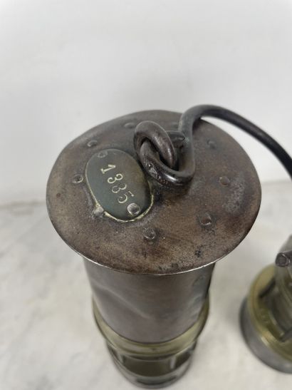Pair of miner's safety lamps (Clanny type),...