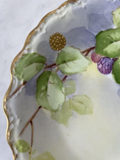 Three decorative plates in hand-painted Limoges...