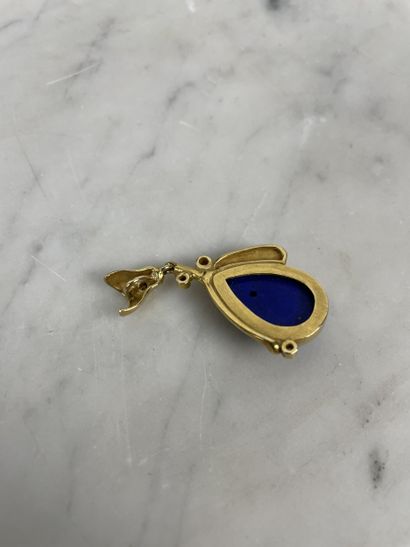 Pendentif Or 18K Lapis-lazuli et diamants...