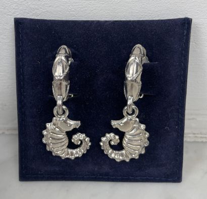 Pair of seahorse clip earrings - Attributed...