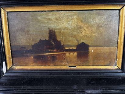 Belgian school Romantic landscape Oil on...