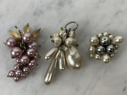 Set of three brooches attributed to Louis...