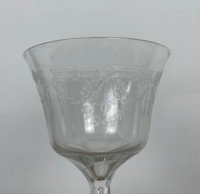 Belgian glassware Set of three Art Deco stemmed...
