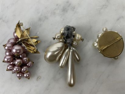 Set of three brooches attributed to Louis...