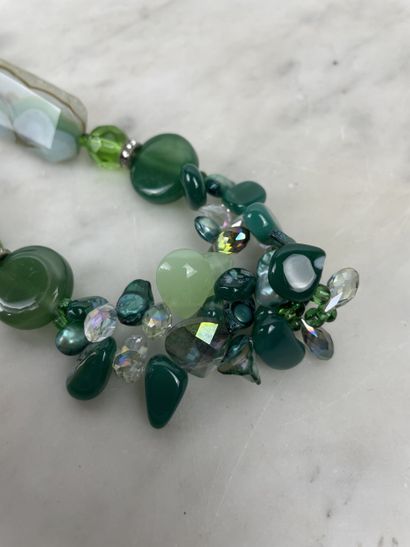 Fancy green necklace with various stones...